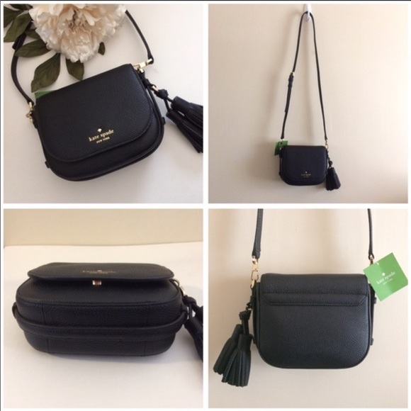 NEW Kate Spade Black Leather Crossbody Purse - Picture 2 of 4